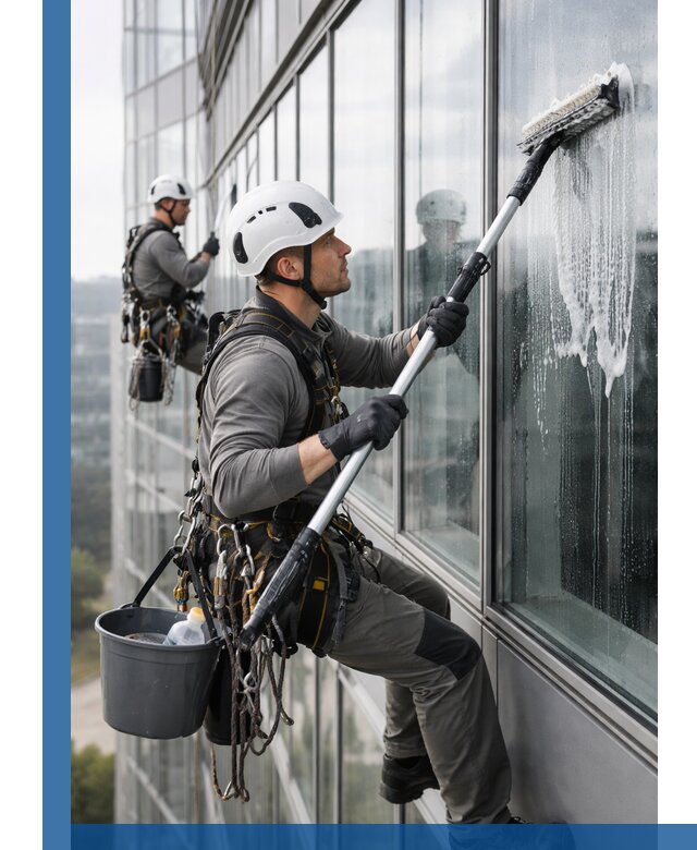 Высотная мойка сплошного остекления с выездом в Междуреченске