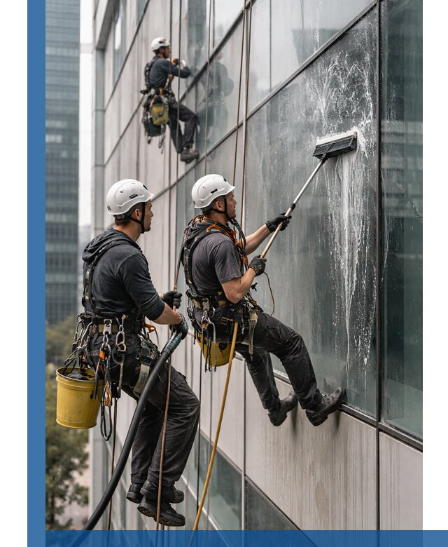 Профессиональная высотная мойка фасадов зданий в Междуреченске