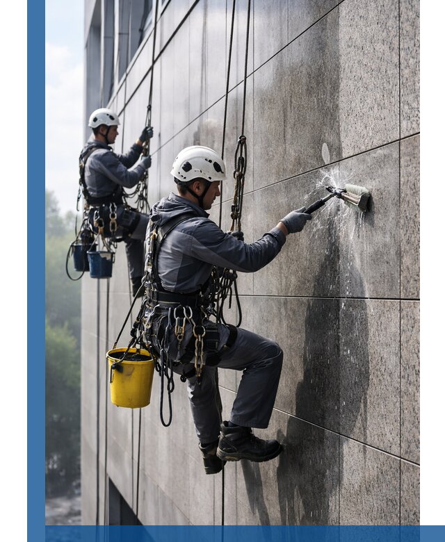 Профессиональная мойка фасада из керамогранита в Междуреченске