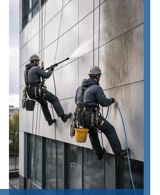 Мойка фасада из композита в Междуреченске по цене от 303 р. | ВЫСОТНИК-Мжд