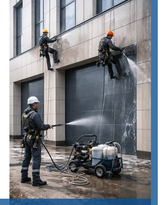 Послестроительная мойка фасада в Междуреченске от 303 р. | ВЫСОТНИК-Мжд