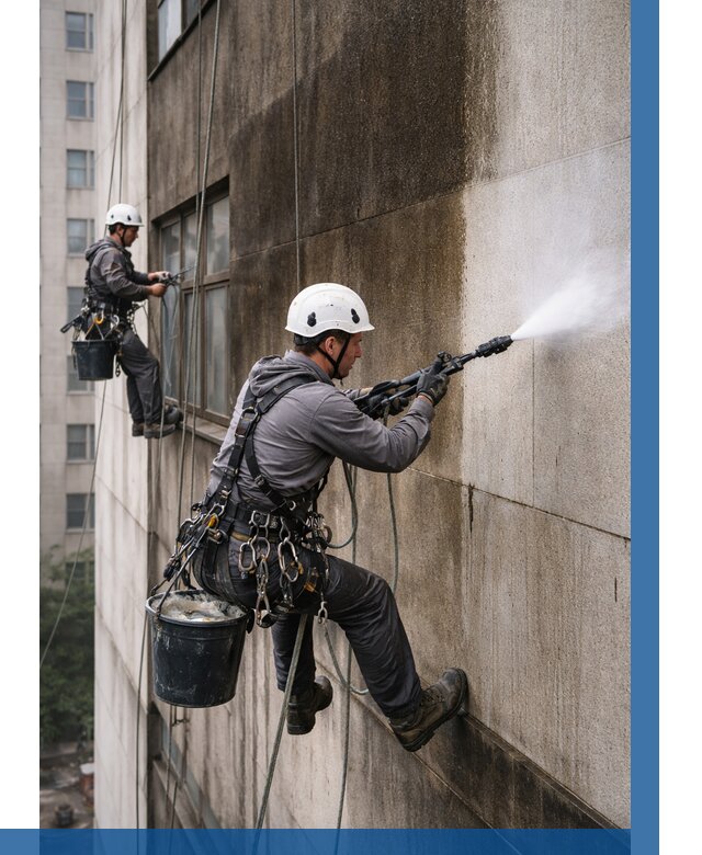 Очистка фасада от копоти в Междуреченске от 253 р. | ВЫСОТНИК-Мжд