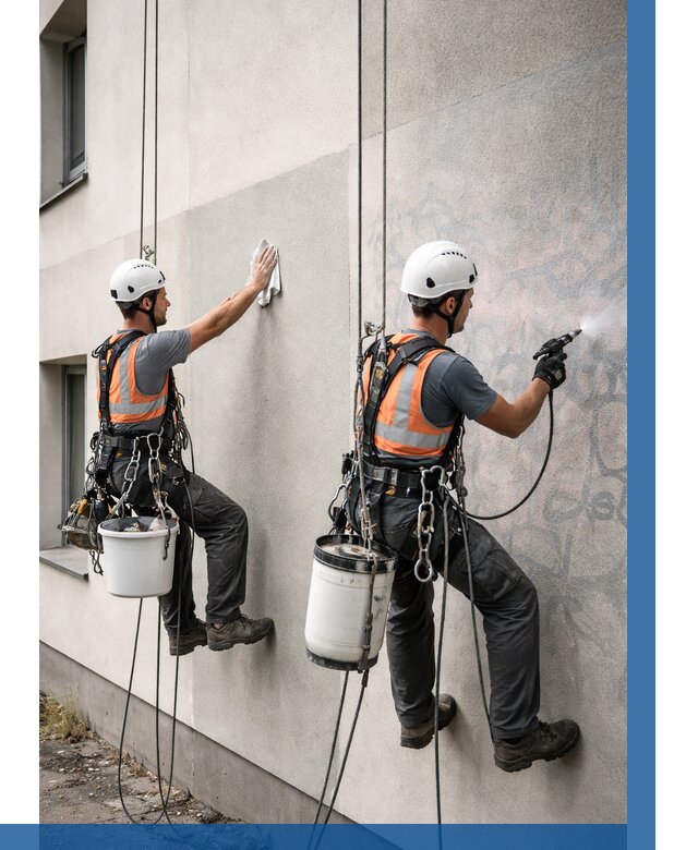 Антиграффити покрытие фасада в Междуреченске от 606 р. | ВЫСОТНИК-Мжд