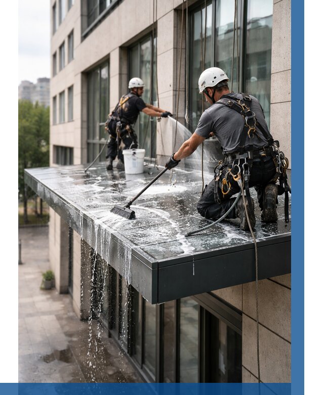 Мойка козырьков и навесов в Междуреченске от 3537 р. | ВЫСОТНИК-Мжд