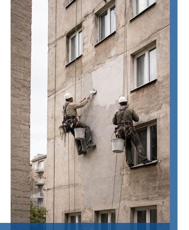 Косметический ремонт фасада в Междуреченске от 1112 р. | ВЫСОТНИК-Мжд