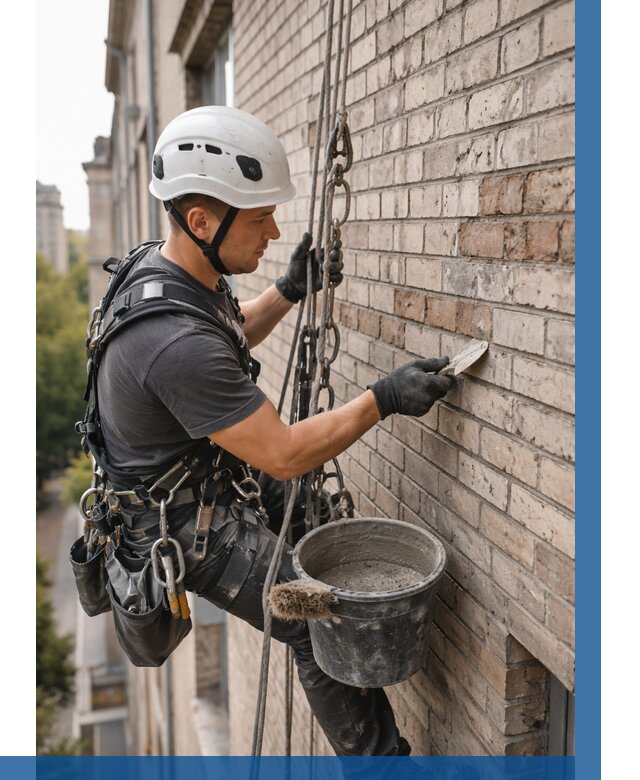 Ремонт кирпичной кладки фасада в Междуреченске от 1819 р. | ВЫСОТНИК-Мжд