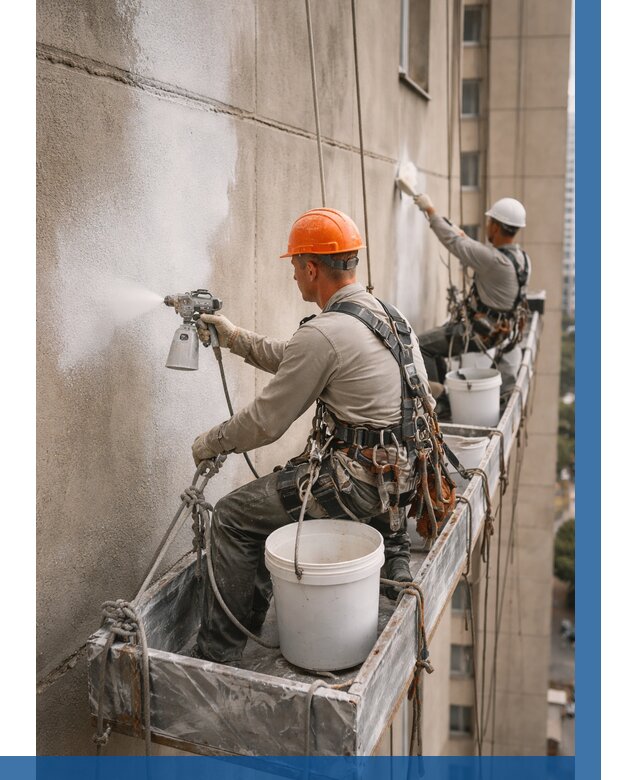 Грунтовка фасада на высоте в Междуреченске от 121 р. | ВЫСОТНИК-Мжд