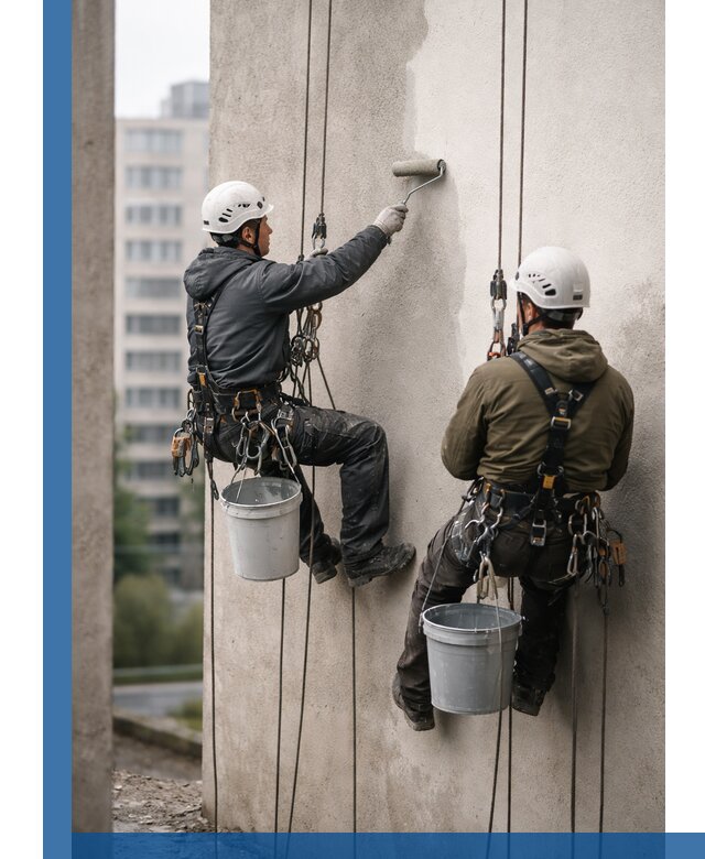 Покраска фасадов высотными альпинистами в Междуреченске с гарантией