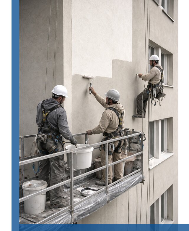 Покраска оштукатуренного фасада в Междуреченске под ключ с гарантией