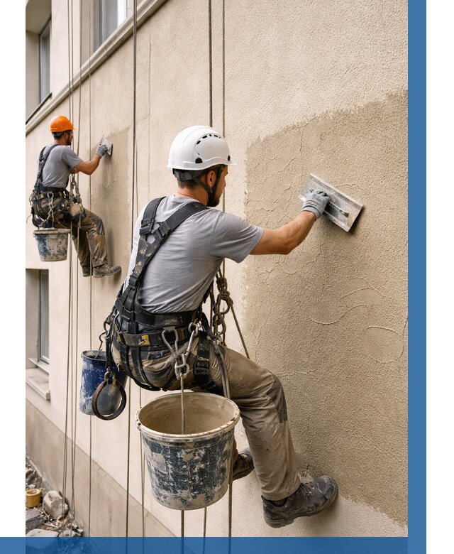 Декоративная штукатурка фасада в Междуреченске от 1213 р. | ВЫСОТНИК-Мжд