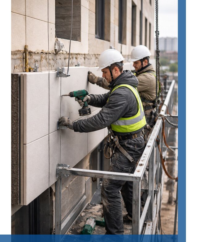 Монтаж фасадных термопанелей в Междуреченске от 1516 р. | ВЫСОТНИК-Мжд