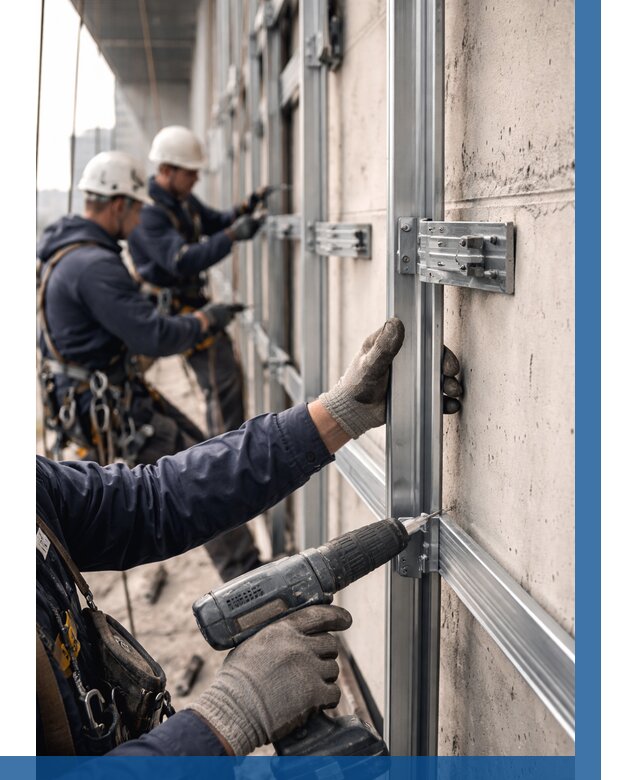 Монтаж подсистемы вентфасада в Междуреченске от 859 р. | ВЫСОТНИК-Мжд