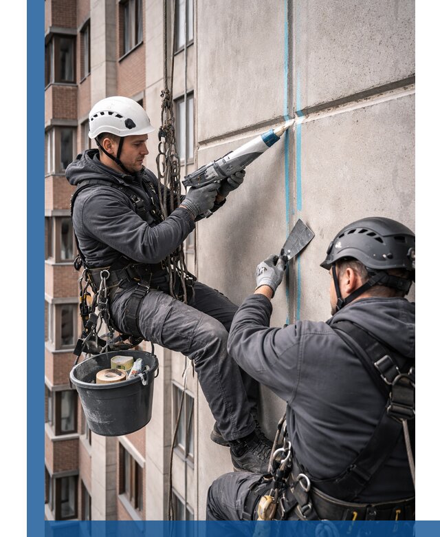 Вторичная герметизация швов фасада и кровли в Междуреченске