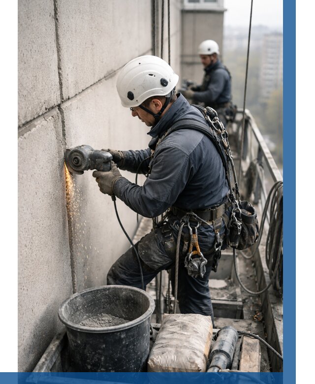 Штробление межпанельных швов в Междуреченске от 1213 р. | ВЫСОТНИК-Мжд