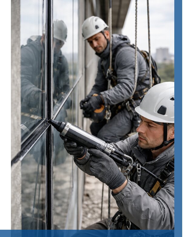 Герметизация витражных швов в Междуреченске от 657 р. | ВЫСОТНИК-Мжд