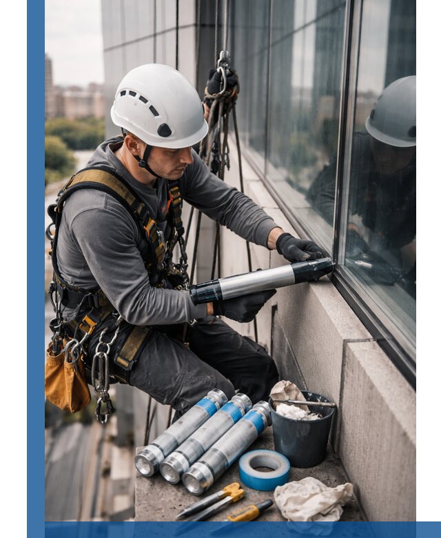 Герметизация стыков витража в Междуреченске для герметичных фасадов
