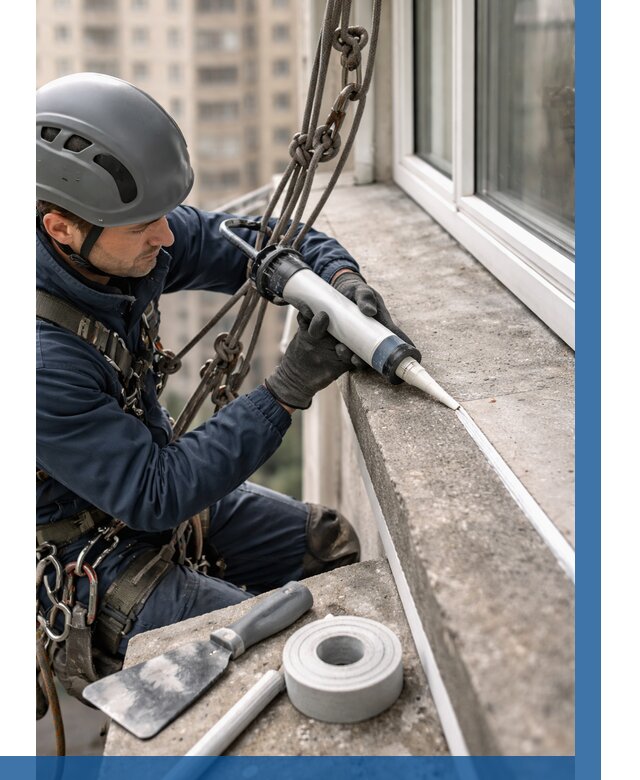 Герметизация балконного козырька в Междуреченске от 4547 р. | ВЫСОТНИК-Мжд