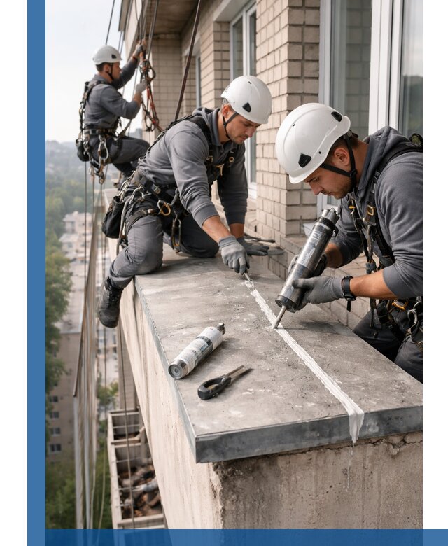 Герметизация балконного козырька в Междуреченске профессионально