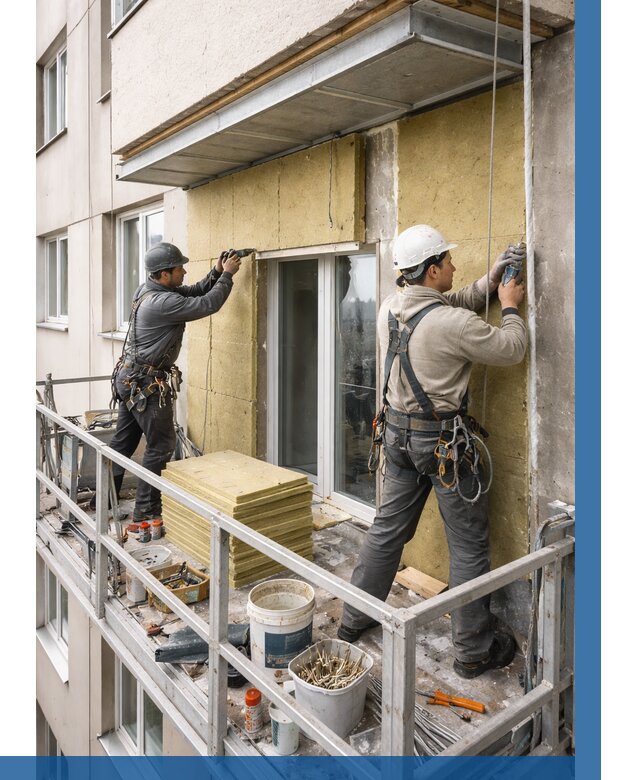 Утепление балкона снаружи в Междуреченске от 1617 р. под ключ ВЫСОТНИК-Мжд