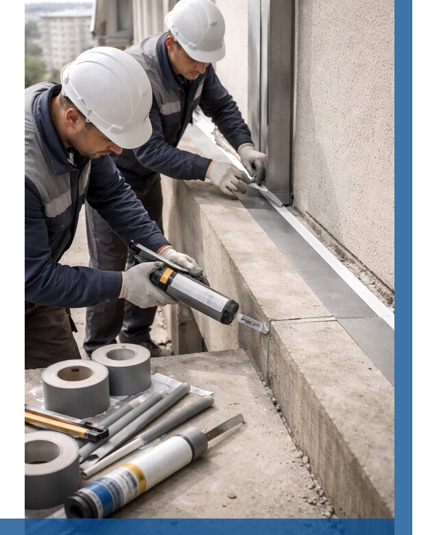 Герметизация примыкания балкона в Междуреченске от 4547 р. | ВЫСОТНИК-Мжд