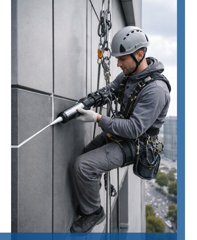 Герметизация стыков фасадных панелей в Междуреченске от 6568 р.| ВЫСОТНИК-Мжд