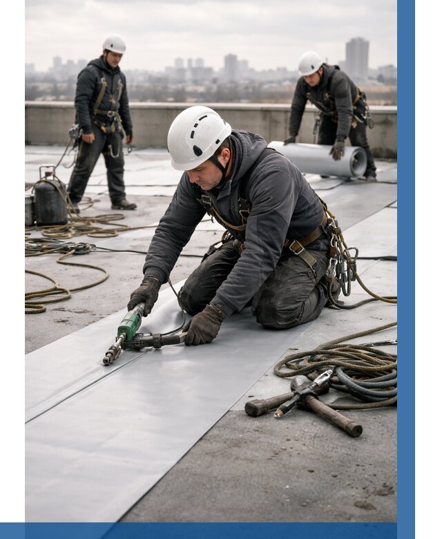 Ремонт мембранной кровли в Междуреченске от 1819 р./м2 | ВЫСОТНИК-Мжд