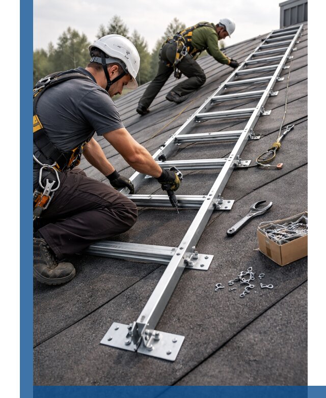 Профессиональный монтаж кровельной лестницы в Междуреченске под ключ