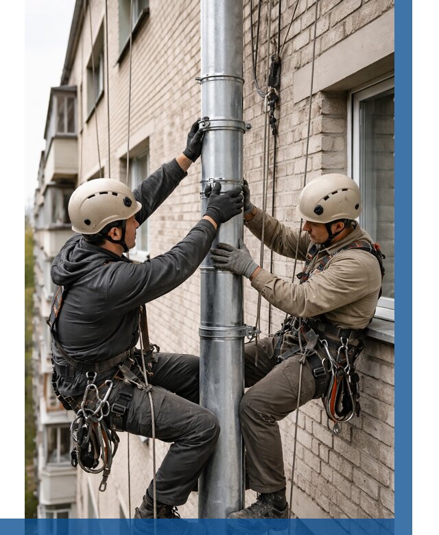 Замена водосточных труб в Междуреченске от 6568 р. | ВЫСОТНИК-Мжд