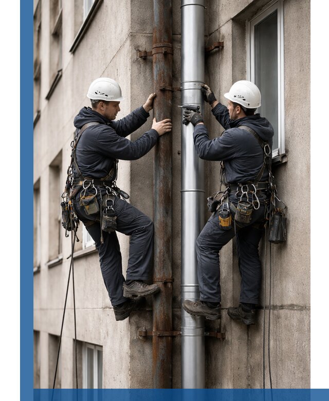 Замена водосточных труб в Междуреченске: монтаж и демонтаж под ключ