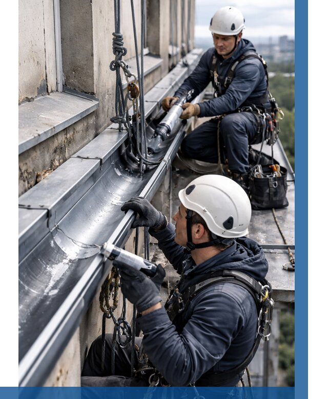 Ремонт водосточных желобов в Междуреченске от 6568 р. | ВЫСОТНИК-Мжд