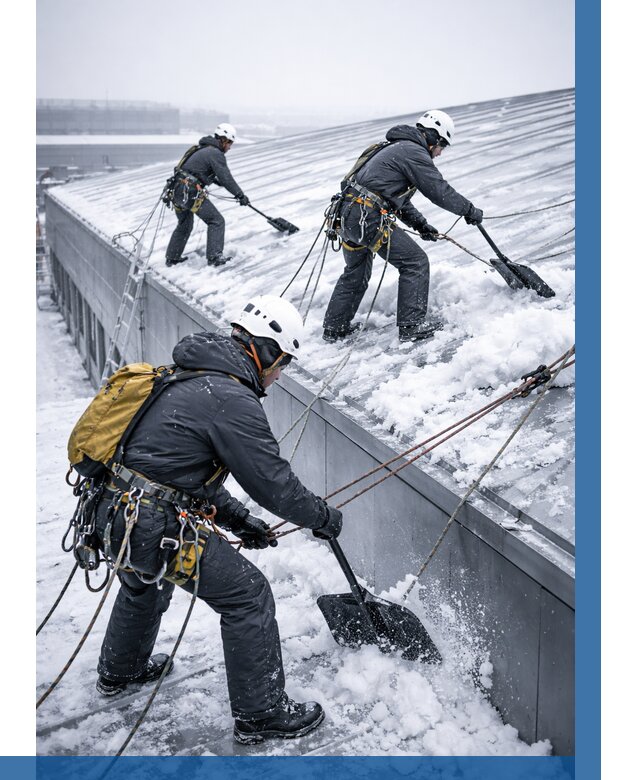 Очистка навесов от снега в Междуреченске от 4547 р. | ВЫСОТНИК-Мжд