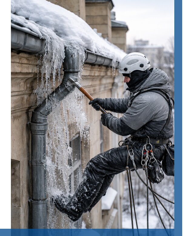 Очистка водостоков от льда в Междуреченске от 3537 р. | ВЫСОТНИК-Мжд