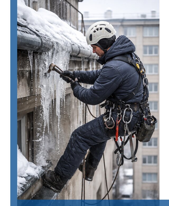 Удаление наледи и чистка водостоков в Междуреченске оперативно и безопасно