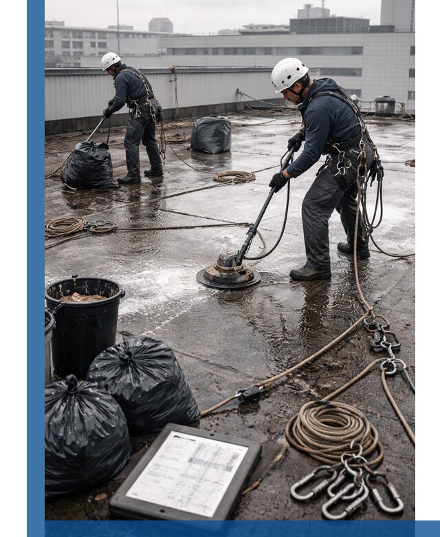 Плановая очистка кровли по графику в Междуреченске для безопасности