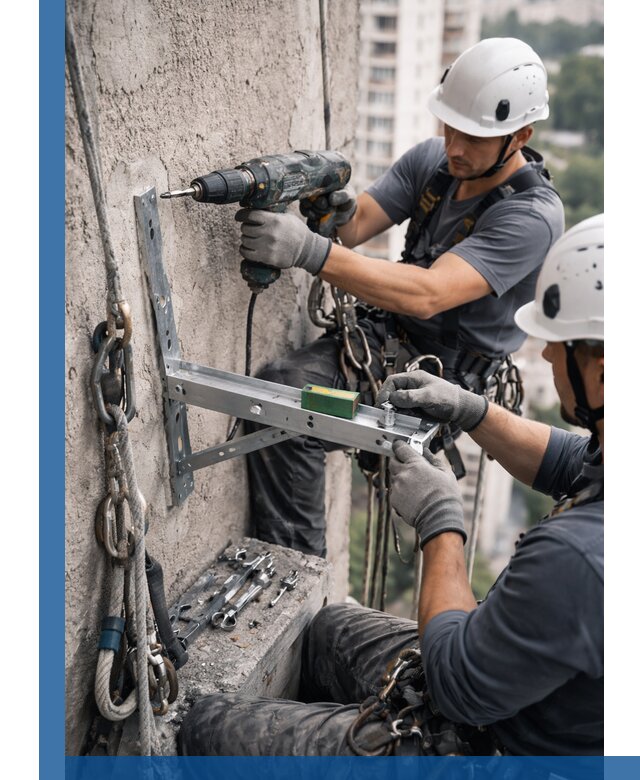 Установка кронштейнов кондиционера и крепежа в Междуреченске