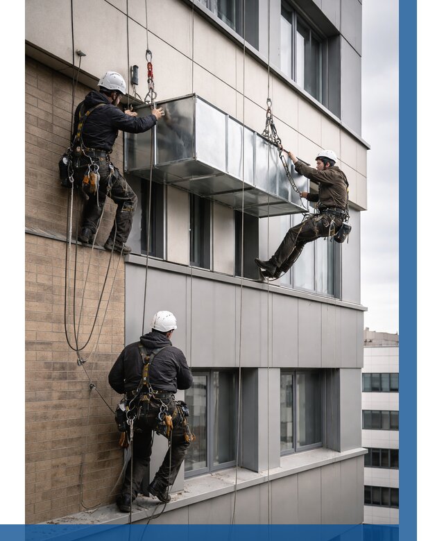 Монтаж воздуховодов на фасаде в Междуреченске от 1516 р. | ВЫСОТНИК-Мжд