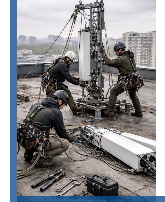 Демонтаж антенн на крыше зданий в Междуреченске с гарантией