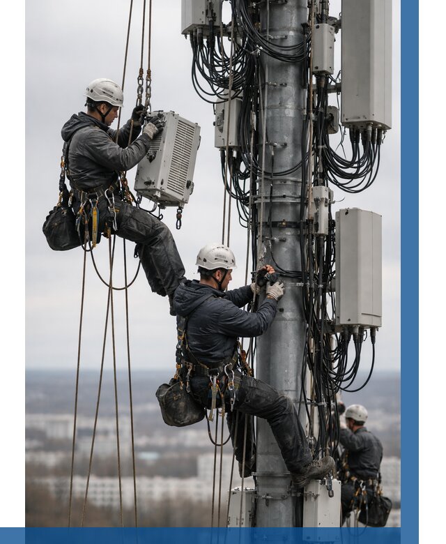 Монтаж оборудования связи на мачте в Междуреченске от 7579 р. | ВЫСОТНИК-Мжд