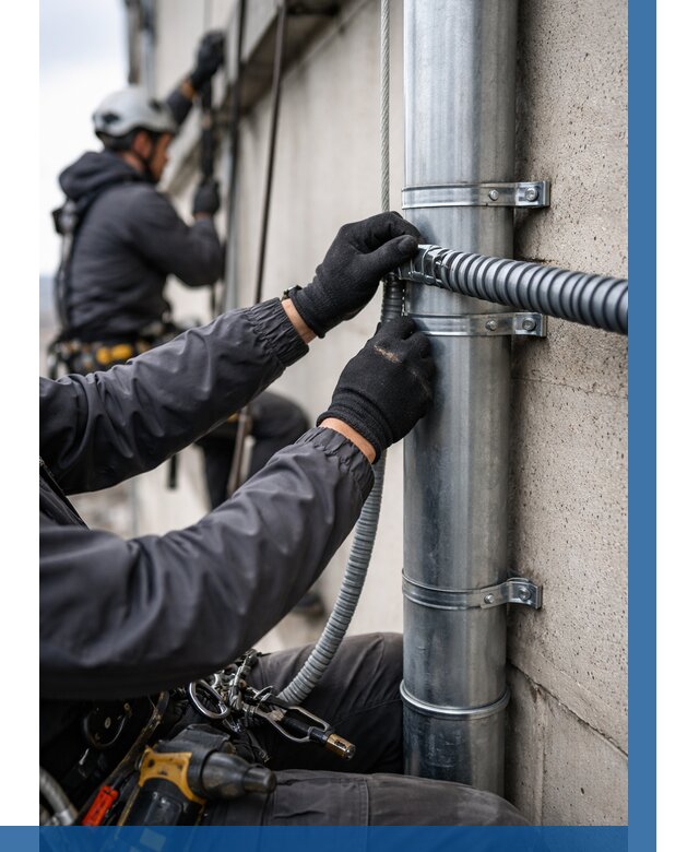 Монтаж гофры для кабеля в Междуреченске от 303 р. | ВЫСОТНИК-Мжд