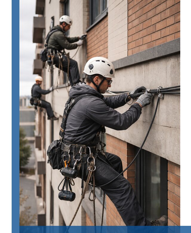 Крепление кабеля на фасаде монтаж и крепеж в Междуреченске