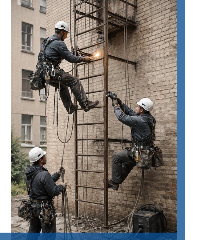 Ремонт пожарной лестницы в Междуреченске от 7579 р. | ВЫСОТНИК-Мжд