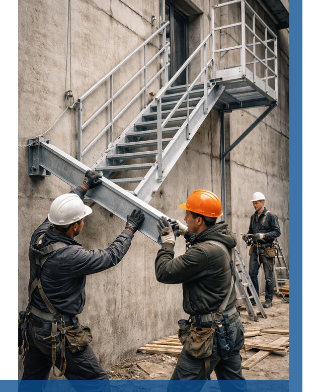 Монтаж металлических лестниц в Междуреченске от 15158 р. | ВЫСОТНИК-Мжд