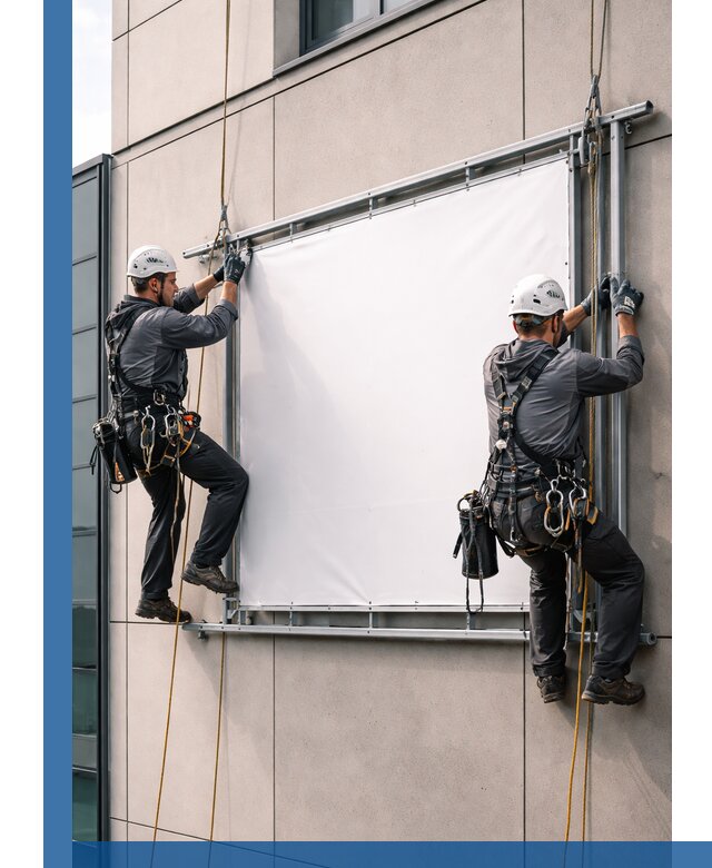 Монтаж наружной рекламной вывески в Междуреченске под ключ