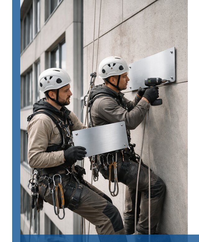 Монтаж табличек и указателей в Междуреченске для зданий и сооружений