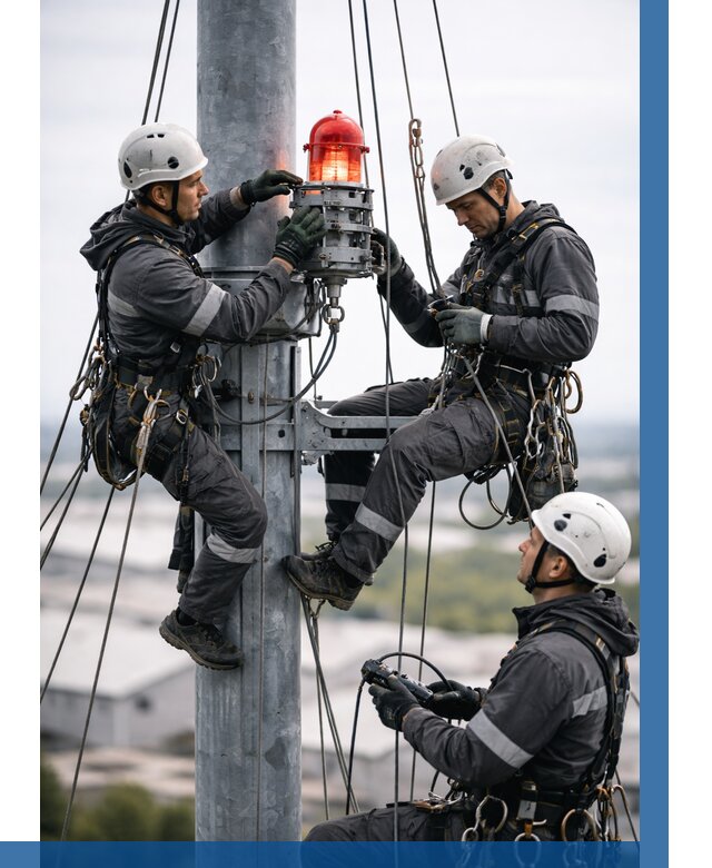 Монтаж заградительных огней в Междуреченске от 8589 р. | ВЫСОТНИК-Мжд