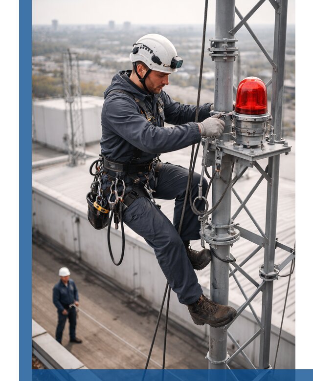 Монтаж заградительных огней и обслуживание объектов в Междуреченске