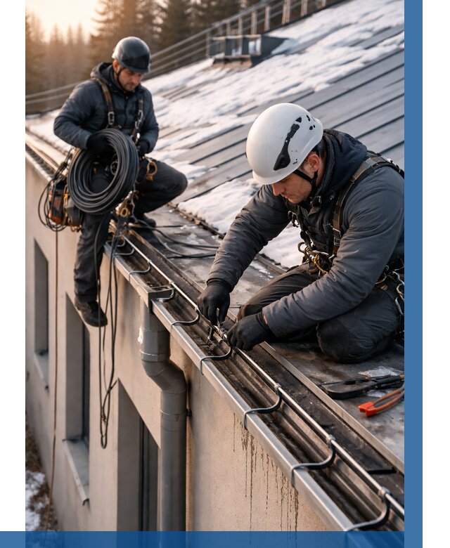 Монтаж греющего кабеля на кровле в Междуреченске от 455 р. | ВЫСОТНИК-Мжд