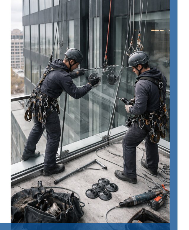 Монтаж стеклянных ограждений в Междуреченске от 2526 р. | ВЫСОТНИК-Мжд