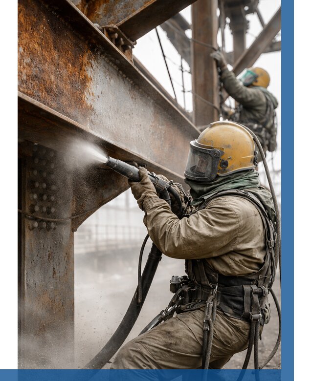 Пескоструйная очистка металлоконструкций в Междуреченске по 606 р.  ВЫСОТНИК-Мжд