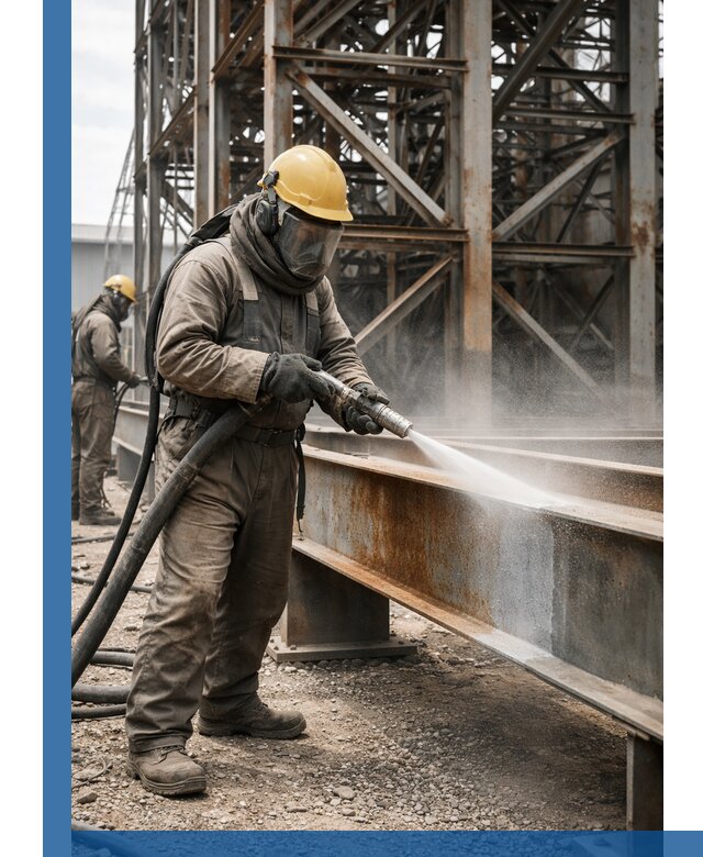 Пескоструйная очистка металлоконструкций в Междуреченске промышленная